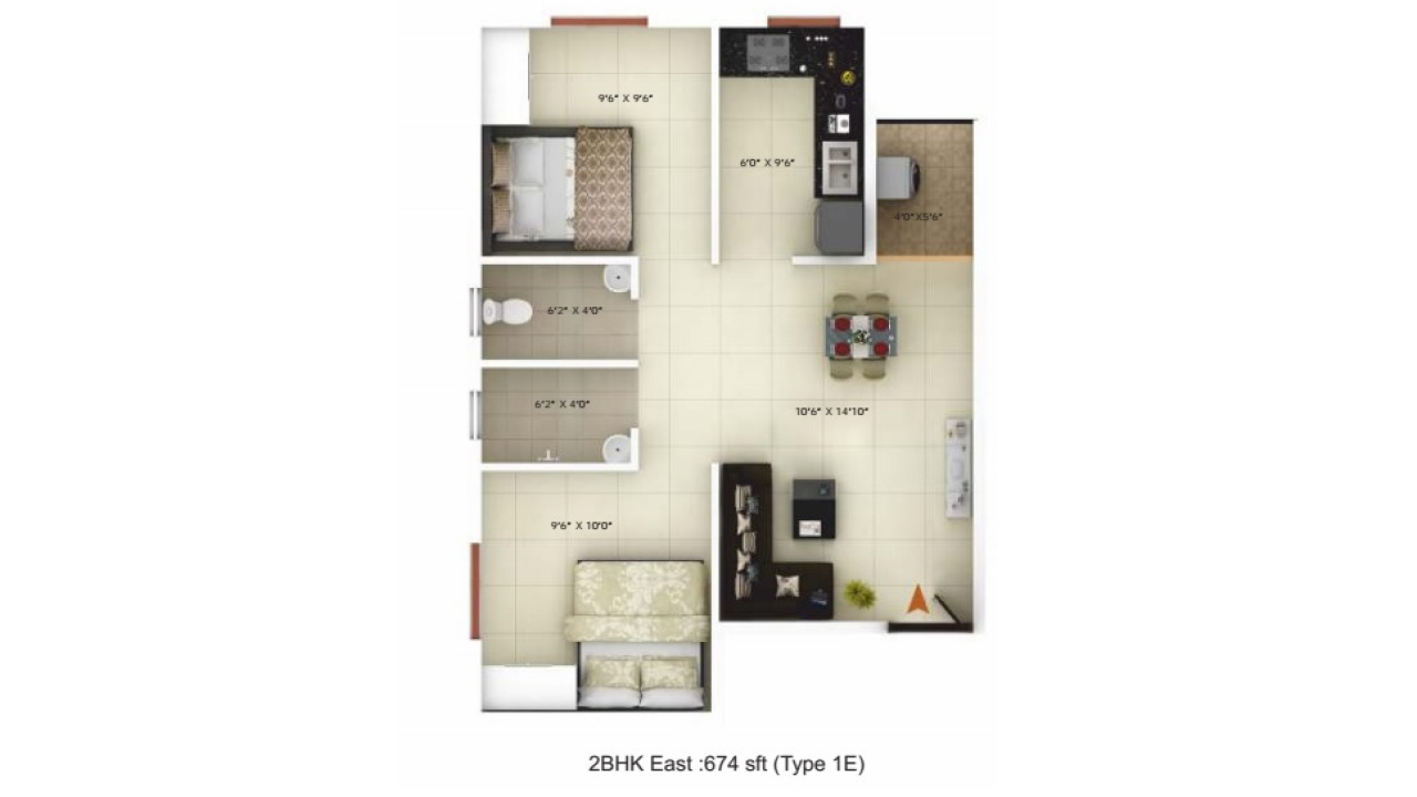 2 BHK - icon happy living