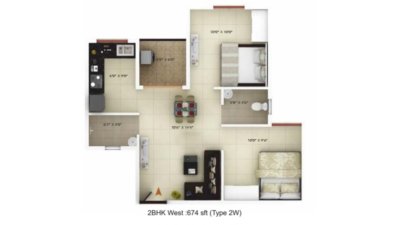 2 BHK - icon happy living