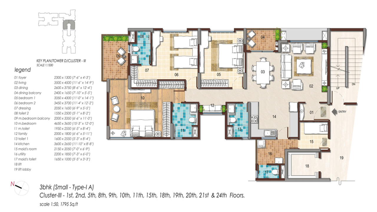 3 BHK SmallType-IA - Bhartiya City Leela Residences