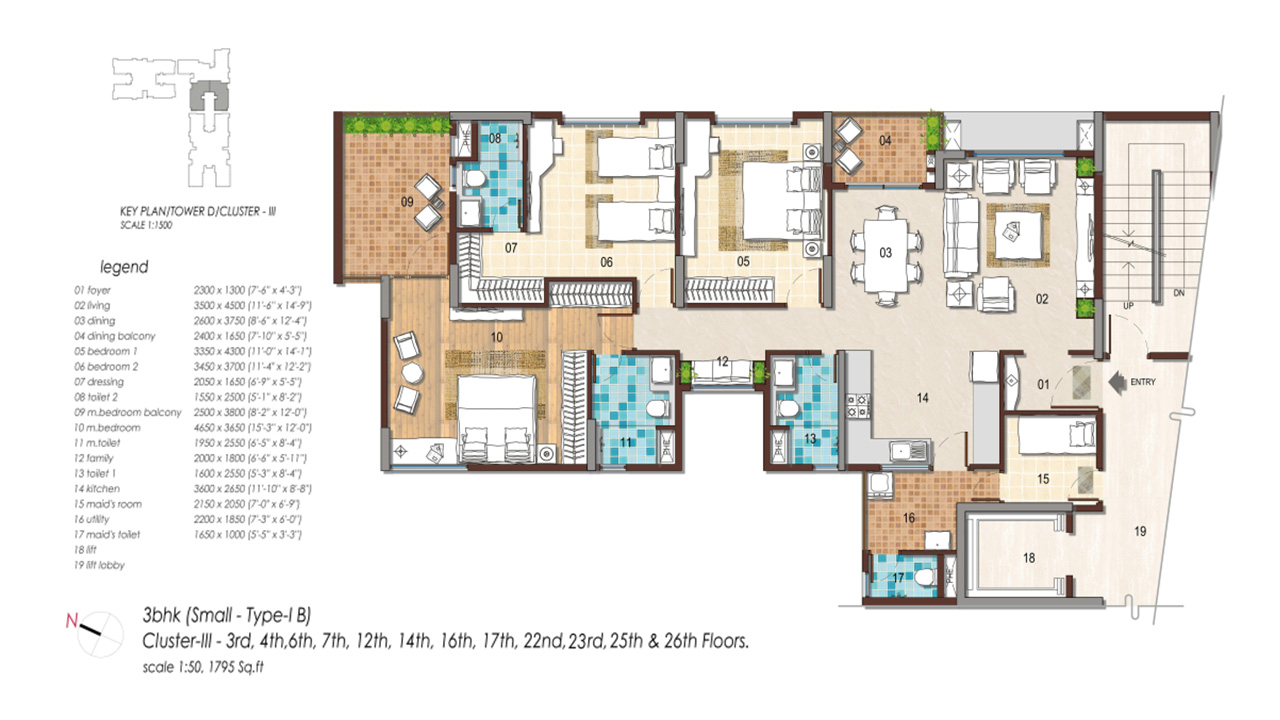 3 BHK SmallType 1B - Bhartiya City Leela Residences