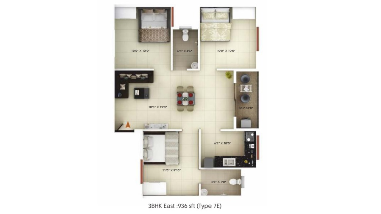 3 BHK - icon happy living