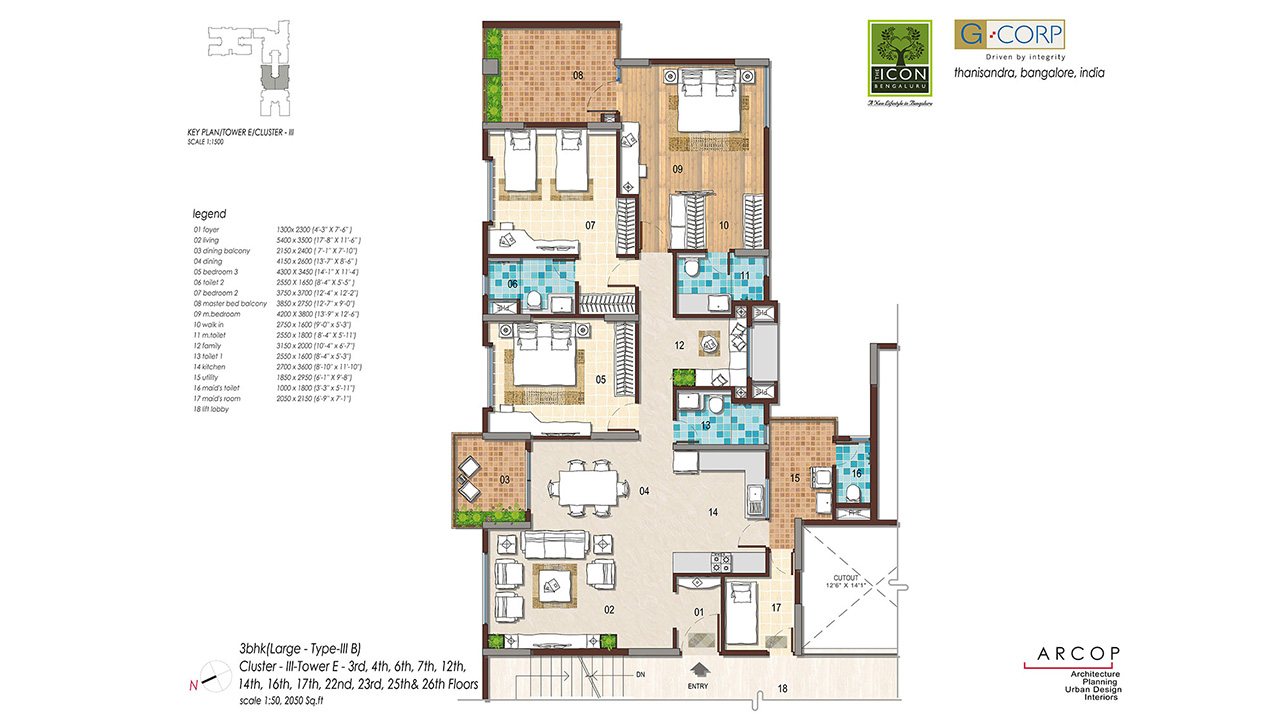 3 BHK - g corp the icon south