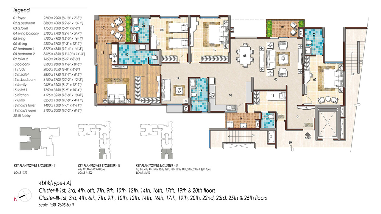 4 BHK Type1a - Bhartiya City Leela Residences