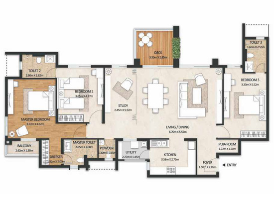 Floor Plan - Mahindra Windchimes Phase 2