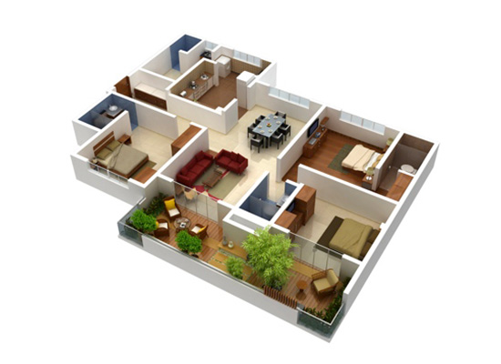 3BHK TYPEA - Vaishnavi Terraces