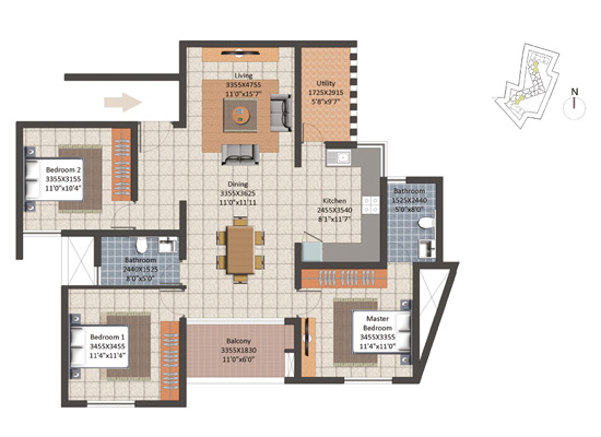 3bhk - nitesh british columbia