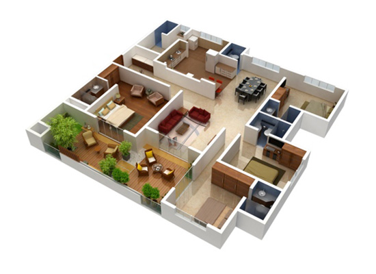 4 BHK TYPEB - Vaishnavi Terraces