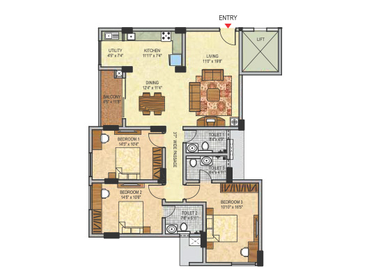 blockA_3bhk_1600sft_type13 - Janhavi Enclave