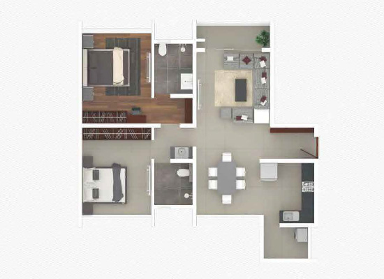 2BHK TYPE1 - Rohan Iksha